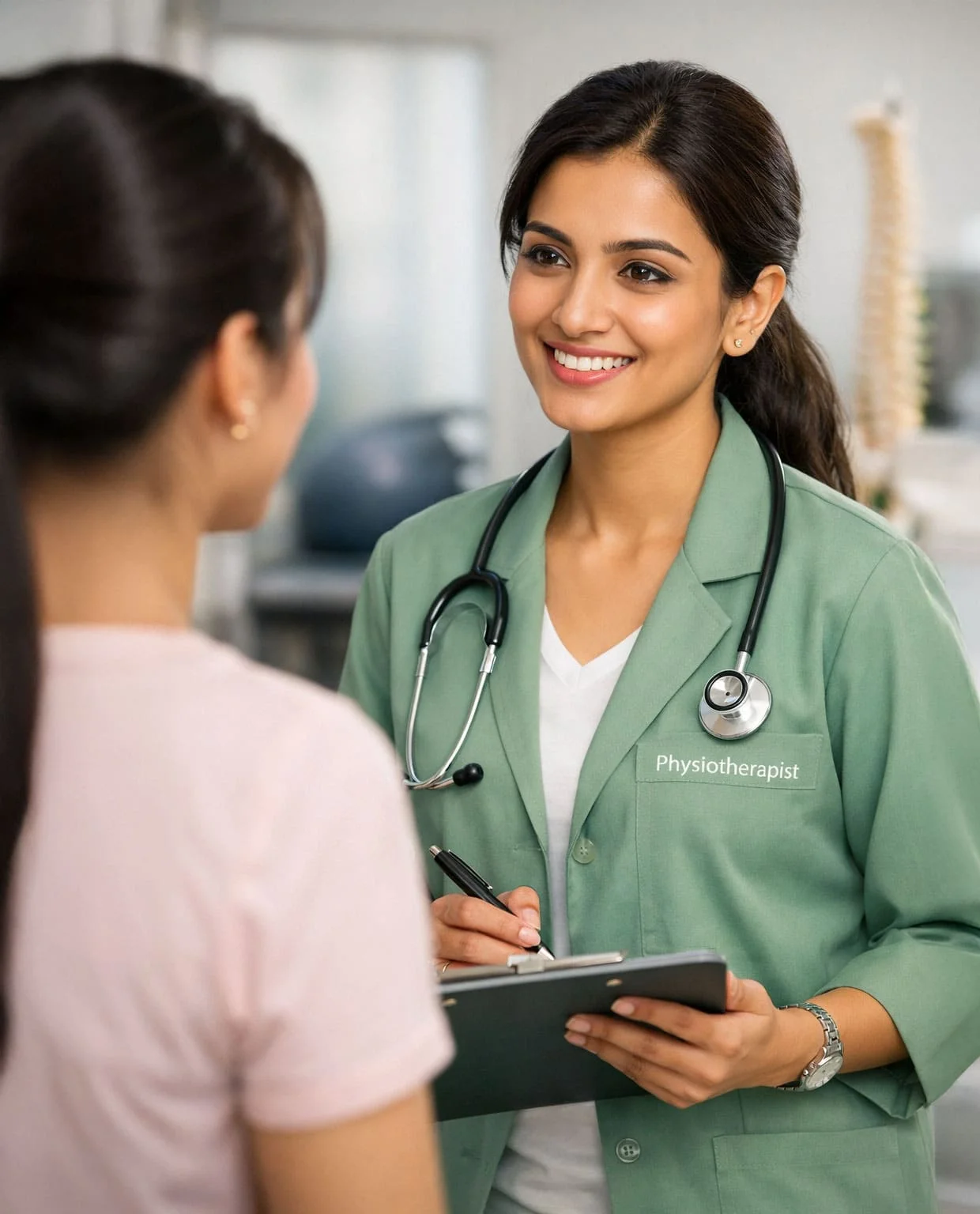 Pediatric and adult physiotherapy session reducing pain and improving mobility